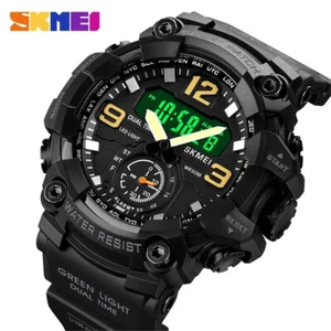 SKMEI Men Digital Quartz Watch Fashion Chronograph Military Sport LED Wristwatch - Picture 1 of 20