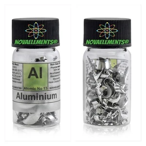 Aluminium Metal, Aluminum Element Sample, Aluminum Turnings Fulfilled Vial 99.9% - Picture 1 of 5