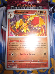 POKEMON CARMADURA 044/197 UNCO REVERSE HOLOFOIL FLAMMES OBSIDIENNES OBF EV3 - Picture 1 of 2