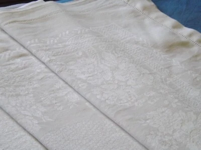 nappe, damas de coton, 2.70 m X 1.54 m, ancienne - Photo 1/4