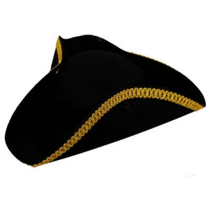 TRICORN HAT VICTORIAN STAG PARTY CARIBBEAN PIRATE ADULTS KIDS TURPIN FANCY DRESS - Picture 1 of 1