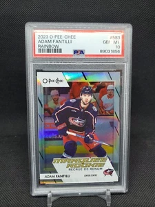 2023-24 O-Pee-Chee Adam Fantilli #583 Marquee Rookie Rainbow /350 PSA 10  - Picture 1 of 2