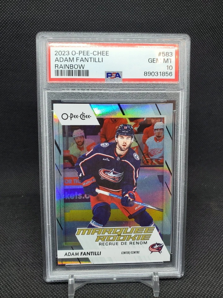 2023-24 O-Pee-Chee Adam Fantilli #583 Marquee Rookie Rainbow /350 PSA 10  - Image 1 of 2