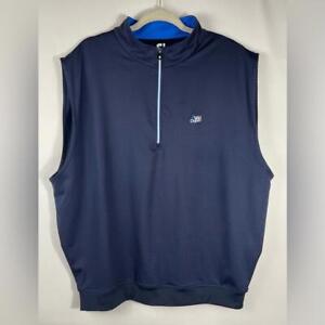 FJ Foot Joy Golf Half-Zip Vest Pullover Navy Blue Pockets XL Wild Dunes Logo