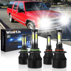 6000K Front LED Headlight Bulbs For Chevy C1500 1990-1999 High & Low Beam Set 4 - Picture 1 of 10
