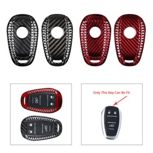Remote Key Shell Cover Case Carbon Fiber Fit Alfa Romeo Stelvio Red/Black - Picture 1 of 12