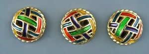 COLORFUL METAL BUTTONS - SET OF 3 - Picture 1 of 4