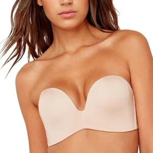 Wonderbra Strapless Bra W032D UK 38B Ultimate Magic Hands Supportive Beige - Picture 1 of 7