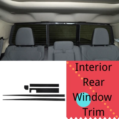 Borde de ventana trasera interior fibra de carbono suave real para Dodge Ram 1500 2018-2022 Foto 1 de 4