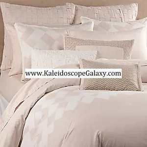 VERA WANG BASKETWEAVE 3PC FULL/QUEEN DUVET COVER ~ BEIGE TAN ~ Brand New $650 - Picture 1 of 2