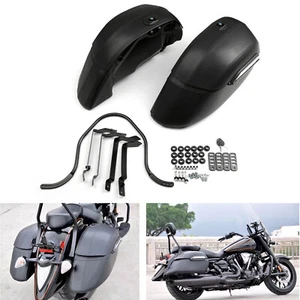 Universal Classic Motorcycle Hard Bags Saddlebags & Heavy Duty Mounting Kit - Bild 1 von 8