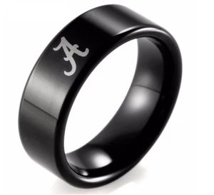 Alabama Crimson Tide Black Tungsten Steel Ring "A"  Sizes: 12 & 13  NCAA - Picture 1 of 1