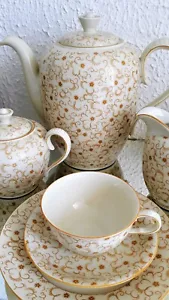 50er Kaffeegeschirr Set 33tlg. "Felda Röhn " Porzellan 60er - Bild 1 von 10