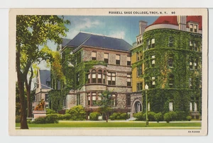 Postcard NY New York Troy Russell Sage College Curteich Linen Posted 1938 - Picture 1 of 3
