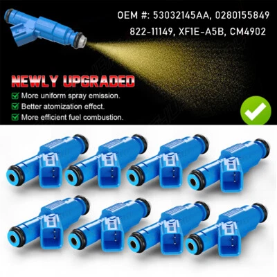 8 x Inyectores de combustible de actualización para Dodge Dakota Ram 1500 Durango Jeep 2001-2007 4,7 L Foto 1 de 4