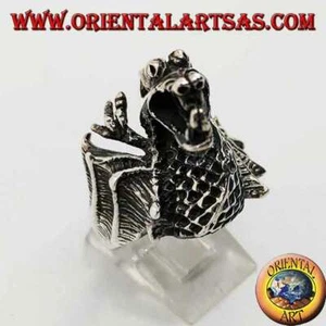 Anillo de plata 925‰ dragón en forma de lanzallamas - Imagen 1 de 5