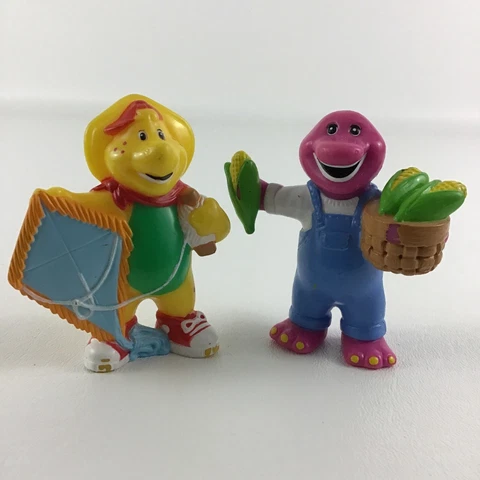 Barney & Friends Deluxe Figures PVC Toppers BJ Dinosaur Kite Farmer Vintage 90s Cover