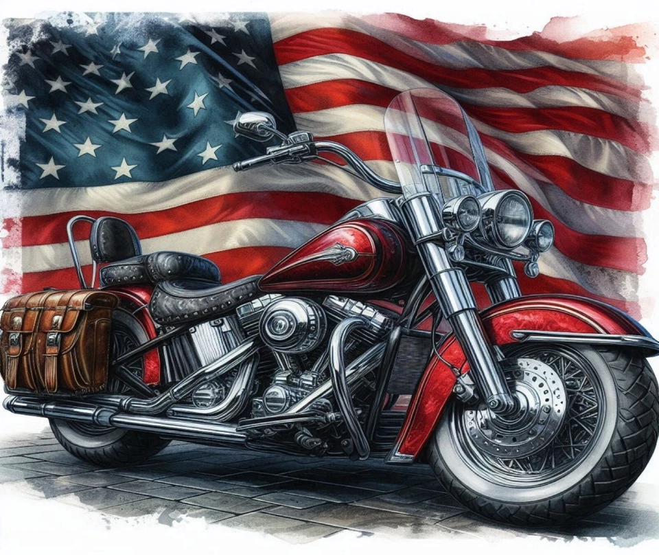 ALFOMBRILLA DE RATÓN PARA COMPUTADORA MOTOCICLISTA BANDERA ROJA AMERICANA 9,25 X 7,75 PULGADAS Foto 1 de 1