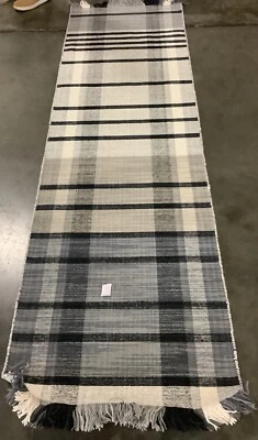 LIGHT GREY / BLACK 2'-3" x 8'-0" Flaw in Rug Reduced Price 1172669416 STK704G-28 - Image 1 of 3
