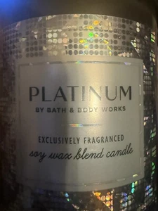 NEW! Bath & Body Works (PLATINUM) Single Wick 8oz Soy Candle LE SALE!💝 - Picture 1 of 3
