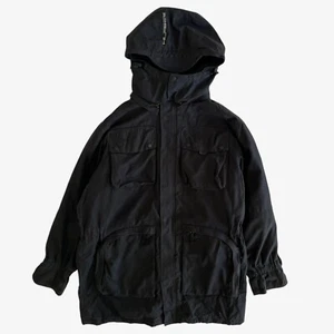Vintage 90s Tommy Hilfiger Black Utility Jacket, Tactical Military Fishing Pilot - Picture 1 of 9