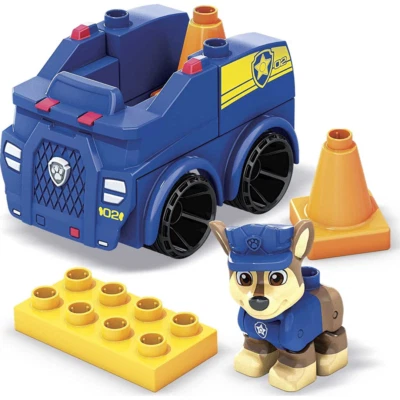 Mega Bloks Paw Patrol Chase's Police Car Building Set con Posable Chase Figura Foto 1 de 4