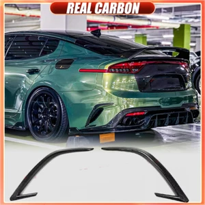 REAL Carbon Fiber Rear Bumper Splitter Side Canard Fins For Kia Stinger 2018-23 - Picture 1 of 16