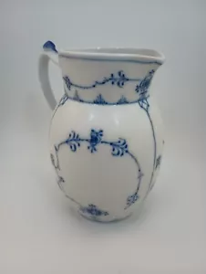 Royal Copenhagen Denmark Blue Flower Lace Fluted White Pitcher Porcelain - Picture 1 of 12