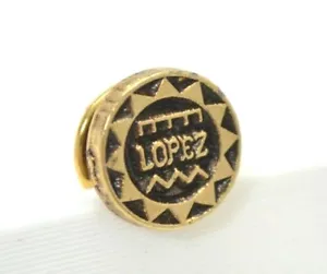 Lopez Tie Tac Pin invecchiato tono oro tribale stile azteco borsa cappello baffo da collezione - Foto 1 di 3