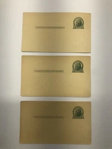 Lot Of 3 U.S. Postal Card One Cent Preprinted Unused Jefferson - Picture 1 of 3