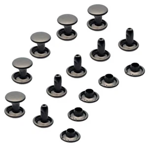 300 Sets Brass 6mm Double Cap Rivets Gunmetal Rivets for Leather Bags Shoes DIY - Picture 1 of 2