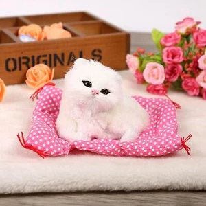 Super Cute Mini Simulation Sounding Sitting Kittens Cats Plush Toys Doll - Picture 1 of 7