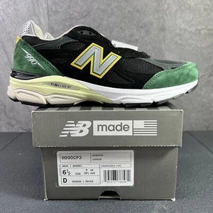 New Balance 990v3 Made In USA Black Green 2021 Sz 6.5 Mens Casual Shoes M990CP3 - Picture 1 of 12