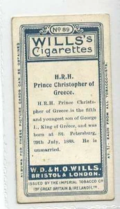 (Jd385-100) Will's, Portraits Of European Royalty ,Prince Christopher, 1908, #89 - Picture 1 of 1