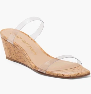 Stuart Weitzman Women’s Aleena 50 Clear Strap Sandal Size 7B *See Description* - Picture 1 of 13