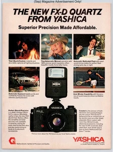 Yashica FX D Quartz 35MM SLR Camera Flash Photography Vtg 1981 Advertisement - Picture 1 of 5