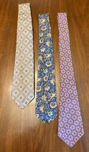 3 Vintage 1960-70’s Herren Krawatten Beige Muster/Blume/Rosa Muster - Bild 1 von 13