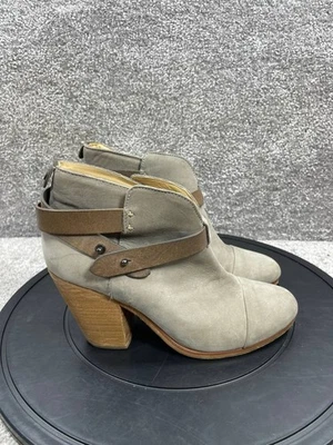 Bota Rag & Bone para mujer talla 38,5 EU 8 US Harrow cuero topo bloque botín Foto 1 de 4