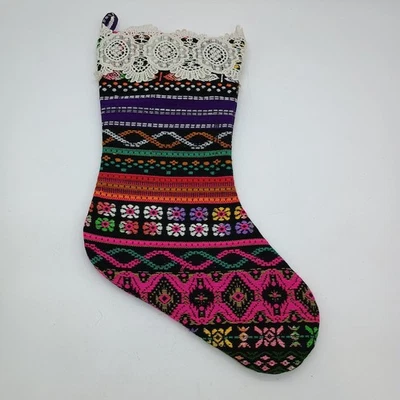 Aztec Tapestry Christmas Stockings Judith March 18"  Lace Decorative - Image 1 of 3