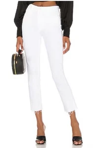 MOTHER High Waisted Rascal Crop Fray Jeans in White Fairest of Them All sz 26 - Picture 1 of 13