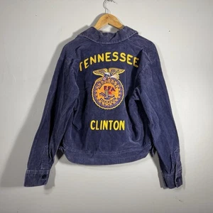 Vintage 90s 80s Womens FFA Corduroy Jacket USA Navy Tennessee Lot 103 Size 46 - Picture 1 of 24