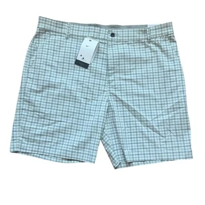 NWT $68 Nike Dri-FIT UV Chino Plaid Chino Golf Shorts 40 Gray Stretch Casual - Picture 1 of 7