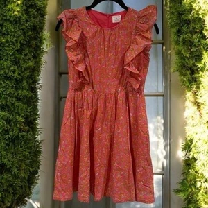 Crewcuts by J. Crew Flutter Sleeve Dress in Pink Wisp Floral Girl's Size 12 - Picture 1 of 11