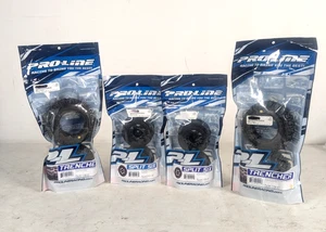 Pro-Line Split Six 2.2”/3” RC Wheels & Tires Black - Full Set! Front & Rear 4x4 - Picture 1 of 10