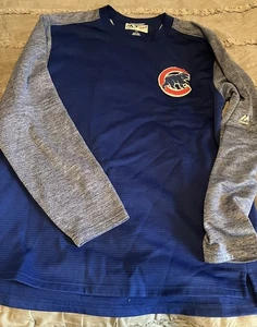 Felpa CHICAGO CUBS Baseball MAJESTIC Therma Base GRANDE Blu MLB Spedizione Gratuita - Foto 1 di 3