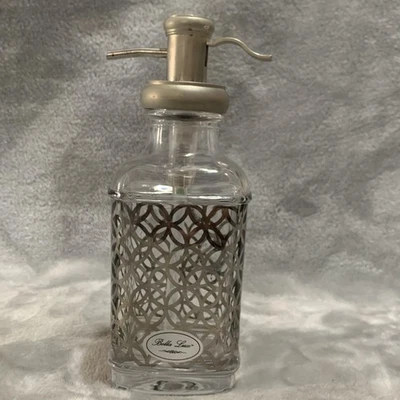Bella Lux Soap Dispenser Glass Pump Geometric Pattern Bathroom  Decor Flaw - Image 1 of 4