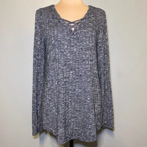 Rock & Republic Sweater Blouse Strappy Bust Sexy Top Shirt Tunic Medium R&R - Picture 1 of 6
