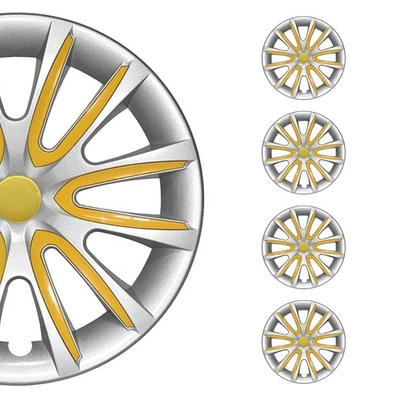 14" Wheel Covers Hubcaps for Subaru Impreza Gray Yellow Gloss - Изображение 1 из 4