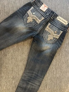 Jeans donna Rock Revival Betty dritto nuovo con etichetta taglia 27 CJ217 strass - Foto 1 di 14
