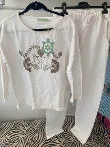 New White Tartaruga lounge wear tracksuit outfit set size M UK 10 12 - Picture 1 of 9